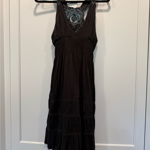 Free People Endless‎ Summer Cutwork Embroidered Dress turquoise teal lace cutout - Picture 4 of 8